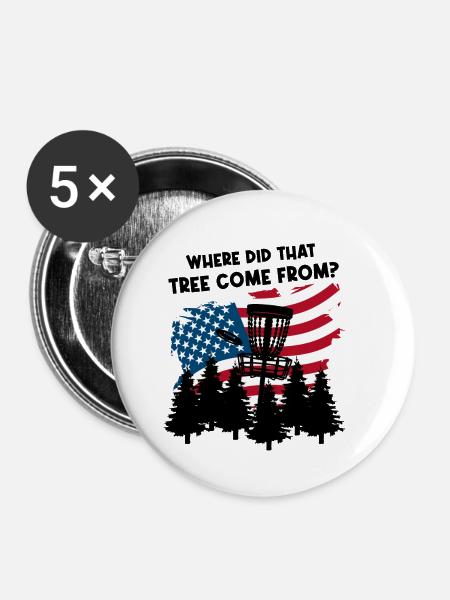 Lustiger Discgolf-Spruch - Buttons klein 25 mm (5er Pack) - Weiß