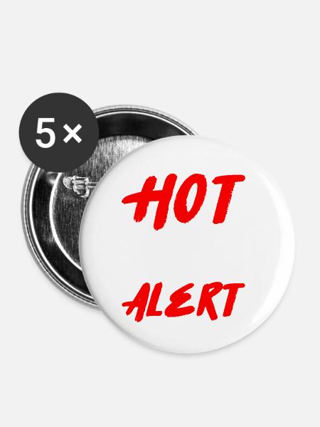 Hot Mom Alert 2 - Buttons klein 25 mm (5er Pack) - Weiß