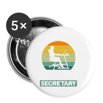 Part-Time School Secretary - Buttons small 1''/25 mm (5-pack) - white - Front