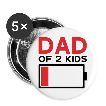 DAD OF 2 KIDS - Buttons small 1''/25 mm (5-pack) - white - Front