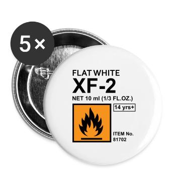 Flat White Color Label - Buttons small 1''/25 mm (5-pack) - white - Front
