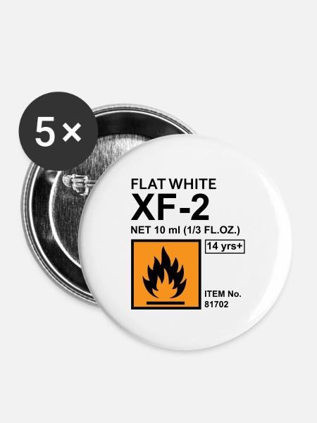 Flat White Color Label - Buttons small 1''/25 mm (5-pack) - white