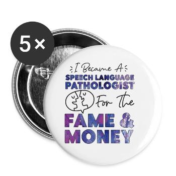Speech Therapist Therapy Assistant - Buttons small 1''/25 mm (5-pack) - white - Front