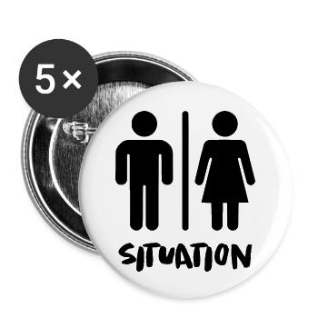 Schwangerschaft Babyparty Babyshower Boy Girl - Buttons klein 25 mm (5er Pack) - Weiß - Vorne