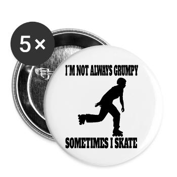 Roller Skating Gift Inline Skater Skating Inliner - Lot de 5 petits badges (25 mm) - blanc - Devant