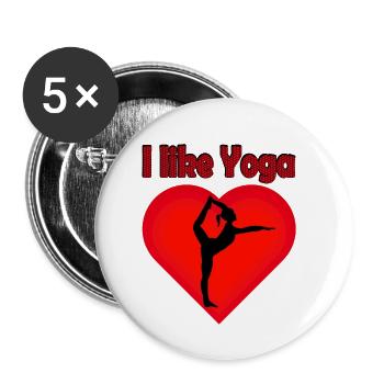 Un cœur pour la figure de yoga-Natarajasana - la danseuse - Lot de 5 petits badges (25 mm) - blanc - Devant