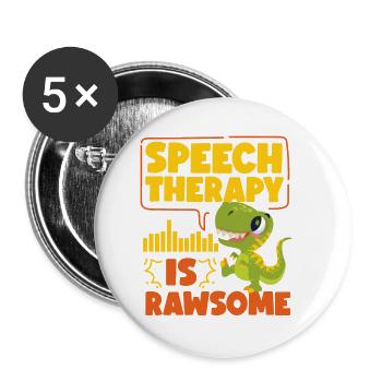 Speech Therapist Therapy Assistant - Buttons small 1''/25 mm (5-pack) - white - Front