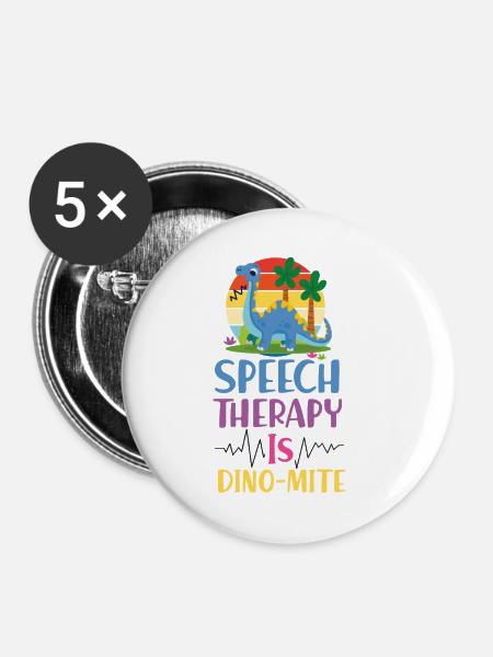 Speech Therapist Therapy Assistant - Buttons klein 25 mm (5er Pack) - Weiß