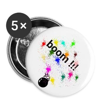 boom - Buttons small 1''/25 mm (5-pack) - white - Front