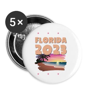 Florida 2023 - Buttons small 1''/25 mm (5-pack) - white - Front