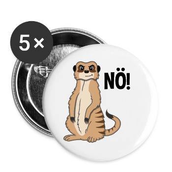 Böses Erdmännchen Nö Lustiger Spruch Geschenk - Buttons klein 25 mm (5er Pack) - Weiß - Vorne