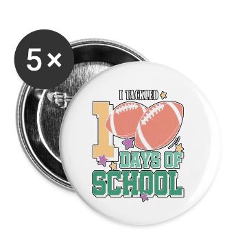 I Tackled 100 Days Of School 100 Days Of School - Buttons small 1''/25 mm (5-pack) - white - Front