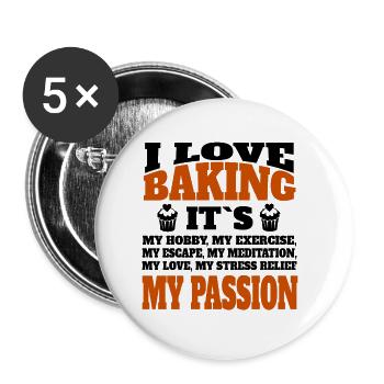 Boulanger Pâtisserie Boulangerie Pâtissier - Lot de 5 petits badges (25 mm) - blanc - Devant