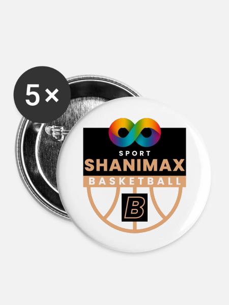 Black White Infinity - Buttons klein 25 mm (5er Pack) - Weiß
