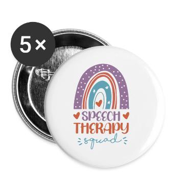 Speech Therapist Therapy Assistant - Buttons small 1''/25 mm (5-pack) - white - Front