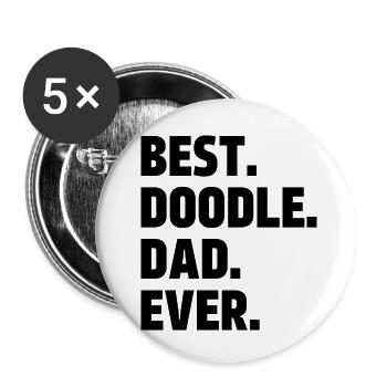 Bester Doodle Dad aller Zeiten - Buttons klein 25 mm (5er Pack) - Weiß - Vorne