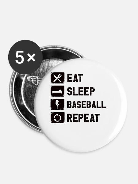 Baseball Baseballteam Baseballer Baseballspieler - Buttons klein 25 mm (5er Pack) - Weiß