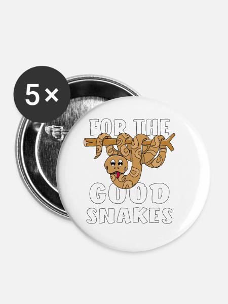 FOR GOOD SNAKES - Buttons klein 25 mm (5er Pack) - Weiß