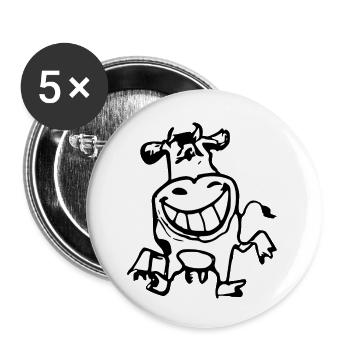 La vache qui rigole - Lot de 5 petits badges (25 mm) - blanc - Devant
