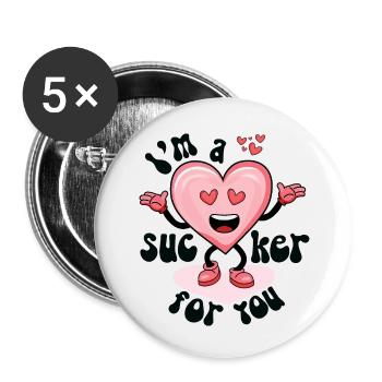 Sucker for you - Buttons small 1''/25 mm (5-pack) - white - Front