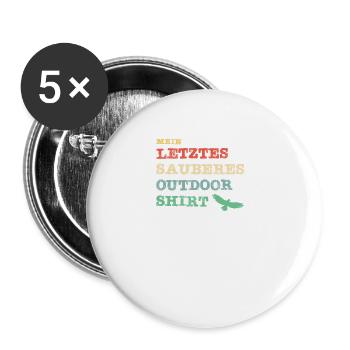 Mein letztes sauberes Outdoor Shirt - Buttons klein 25 mm (5er Pack) - Weiß - Vorne