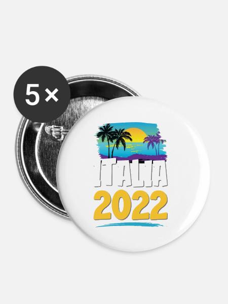 Italia 2023 - Buttons klein 25 mm (5er Pack) - Weiß