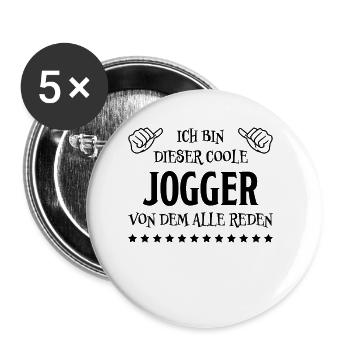 Jogger Laufen Lustiger Spruch Joggen Geschenk - Buttons klein 25 mm (5er Pack) - Weiß - Vorne