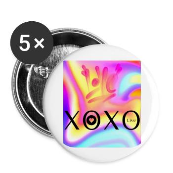 N.D XOXO Amour - Lot de 5 petits badges (25 mm) - blanc - Devant
