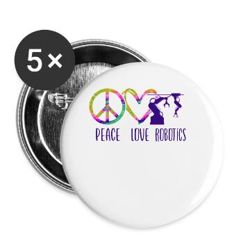 Robot Robotics Engineer Tie Dye - Buttons klein 25 mm (5er Pack) - Weiß - Vorne