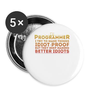 Funny Programmer Humor Computer Coder Programming - Buttons small 1''/25 mm (5-pack) - white - Front