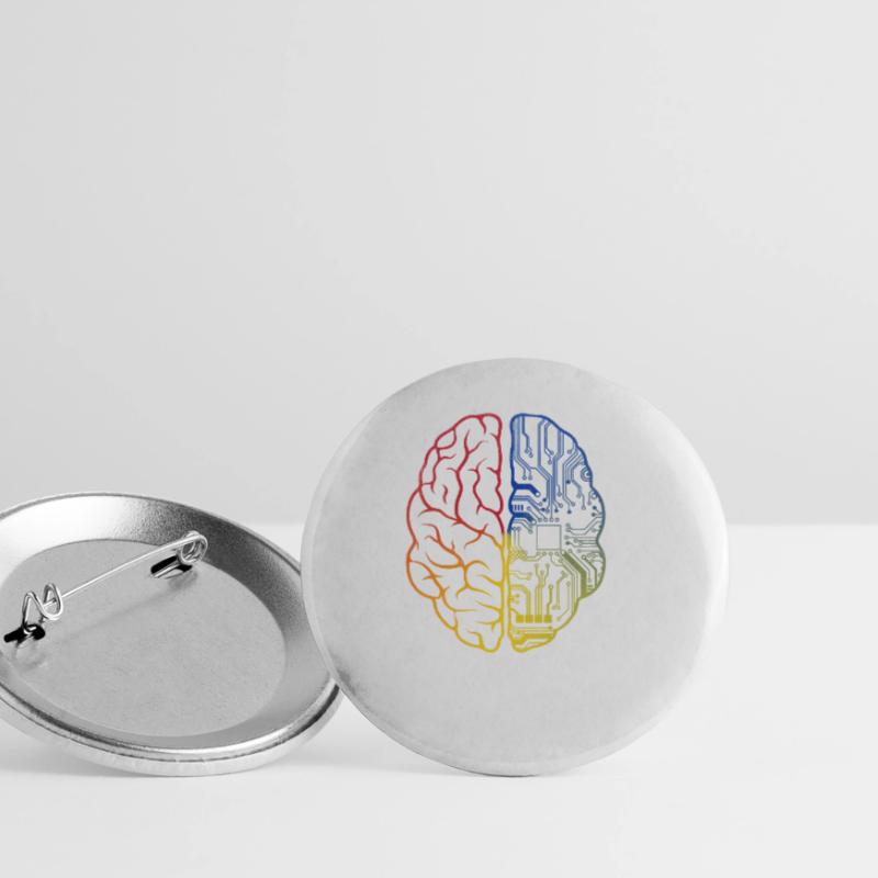 Programmierer Coder - Entwickler Programmieren Gehirn Buttons klein 25 mm (5er Pack)