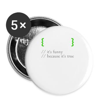 !False - Funny Coding Programmer Computer Program - Buttons small 1''/25 mm (5-pack) - white - Front