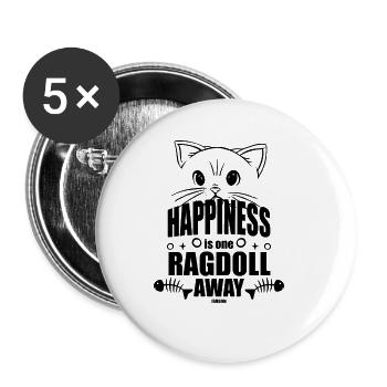 lustiger Ragdoll-Katzen Spruch - Buttons klein 25 mm (5er Pack) - Weiß - Vorne