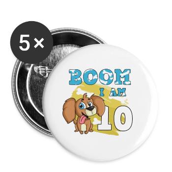 10th birthday dog - Buttons small 1''/25 mm (5-pack) - white - Front