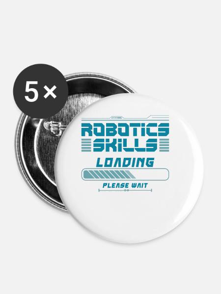 Robot Robotics Engineer Robotics - Buttons klein 25 mm (5er Pack) - Weiß