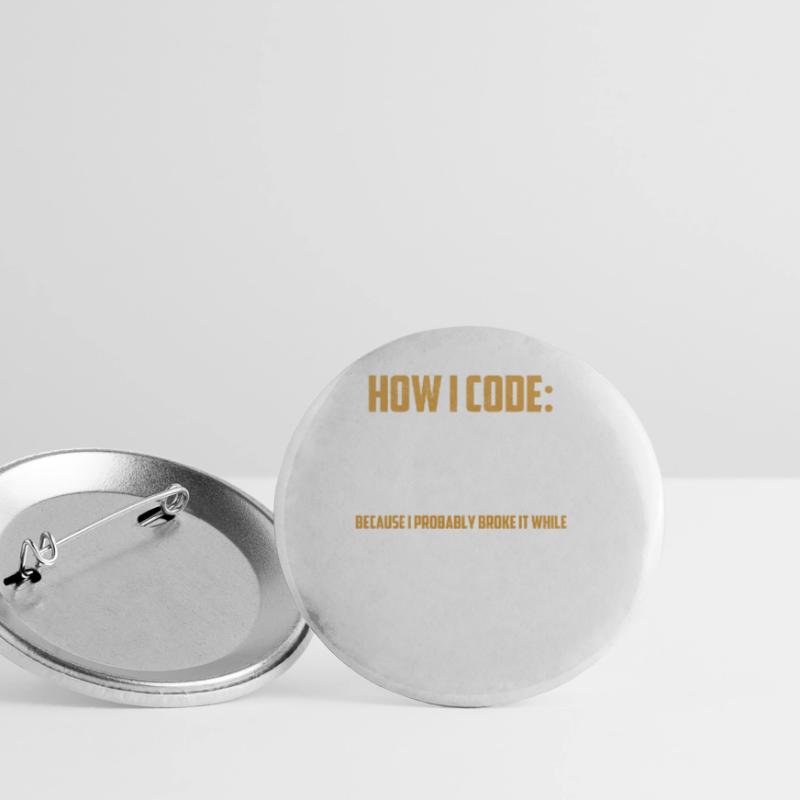 Programmer Coder - Developer Programming Coding Buttons small 1''/25 mm (5-pack)