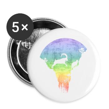 Saut Capricorne - Lot de 5 petits badges (25 mm) - blanc - Devant