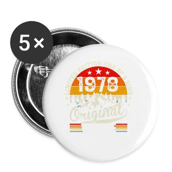 1978 Originaler Jahrgang - Buttons klein 25 mm (5er Pack) - Weiß - Vorne