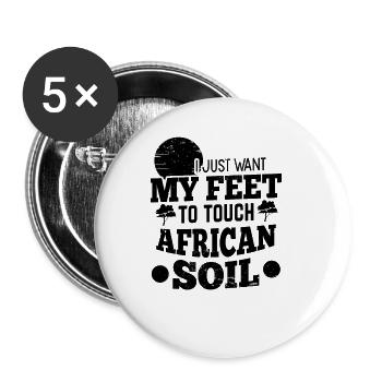 Sol africain - Lot de 5 petits badges (25 mm) - blanc - Devant