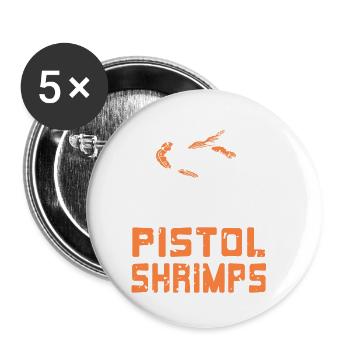 I Just Freaking Love Pistol Shrimps Retro Funny - Lot de 5 petits badges (25 mm) - blanc - Devant