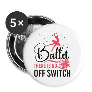 Ballet Danseuse Danse Ballerine - Lot de 5 petits badges (25 mm) - blanc - Devant