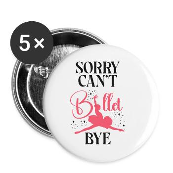 Ballet Danseuse Danse Ballerine - Lot de 5 petits badges (25 mm) - blanc - Devant
