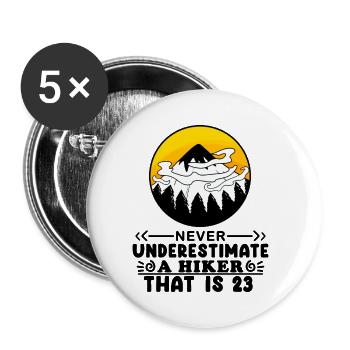 23rd birthday mountains mountain summit - 23 years old - Buttons small 1''/25 mm (5-pack) - white - Front