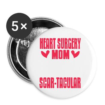 Chirurgie cardiaque MOM Regular MOM Mais SCAR-TACULAR - Lot de 5 petits badges (25 mm) - blanc - Devant