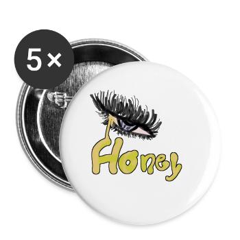 Œil de miel - Lot de 5 petits badges (25 mm) - blanc - Devant