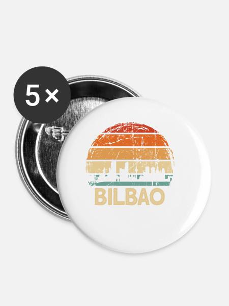 Bilbao - Buttons klein 25 mm (5er Pack) - Weiß
