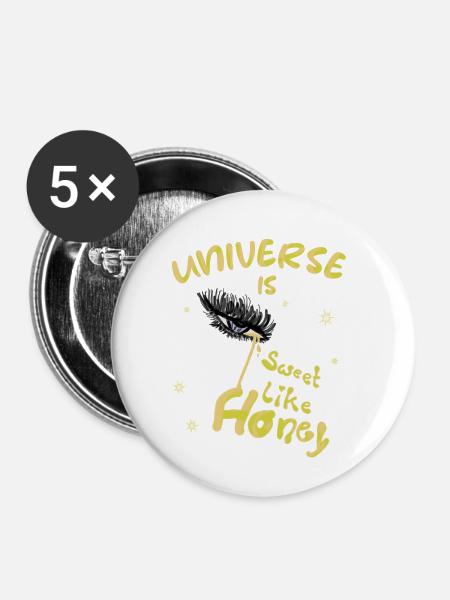 SÜSS - Honig - Buttons klein 25 mm (5er Pack) - Weiß