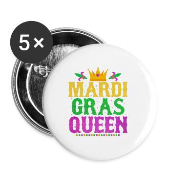 Mardi Gras Queen Parade BeadsParty - Buttons small 1''/25 mm (5-pack) - white - Front
