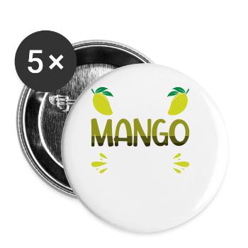 Verrückte Mango Lady - Buttons klein 25 mm (5er Pack) - Weiß - Vorne