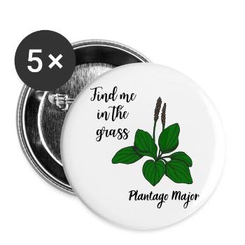 Find me in the grass... broad-leaved goby - Buttons small 1''/25 mm (5-pack) - white - Front